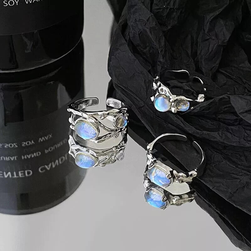 Moonstone Ring Crystal Unique Shaped Ring
