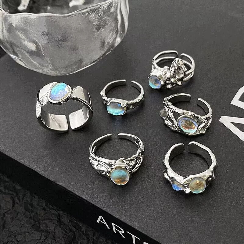 Moonstone Ring Crystal Unique Shaped Ring