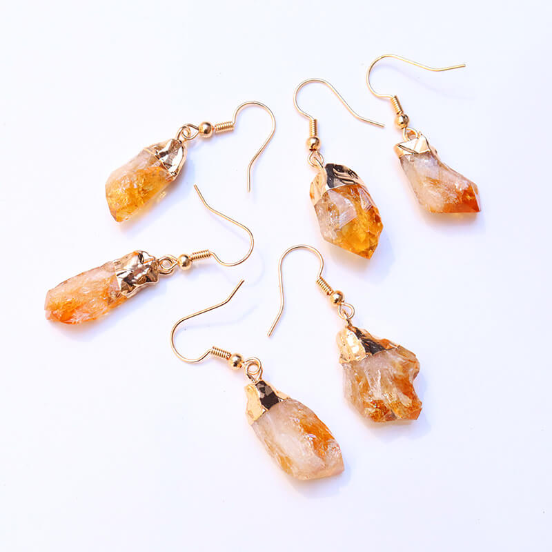 Raw Citrine Earring Crystal Wholesale