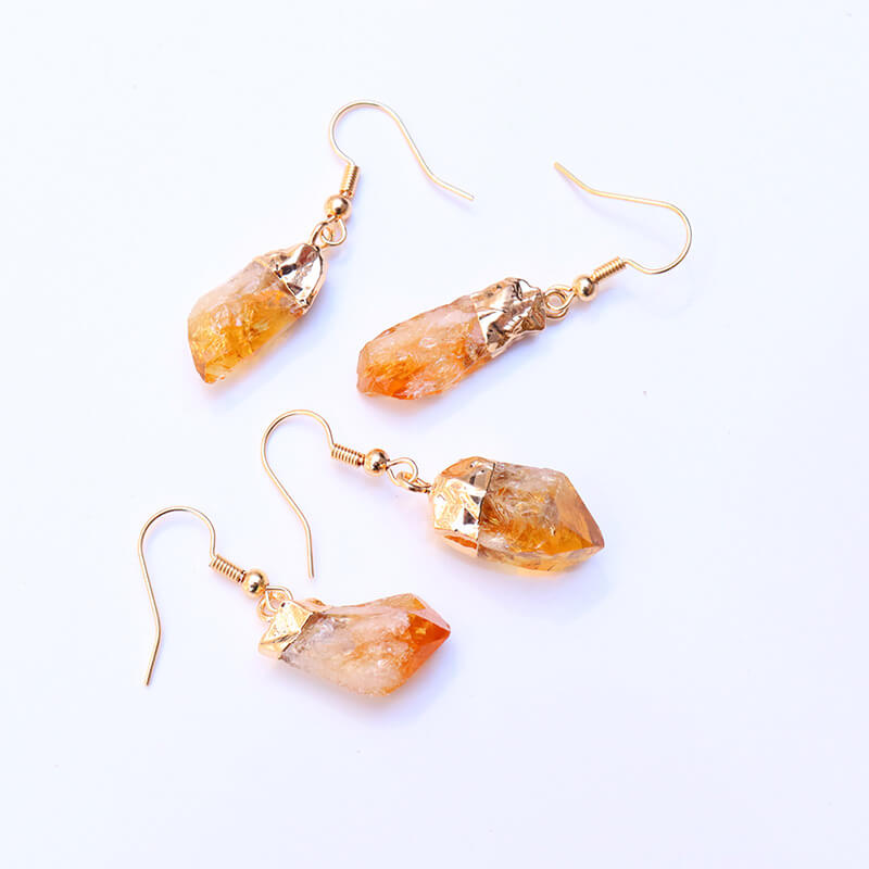 Raw Citrine Earring Crystal Wholesale