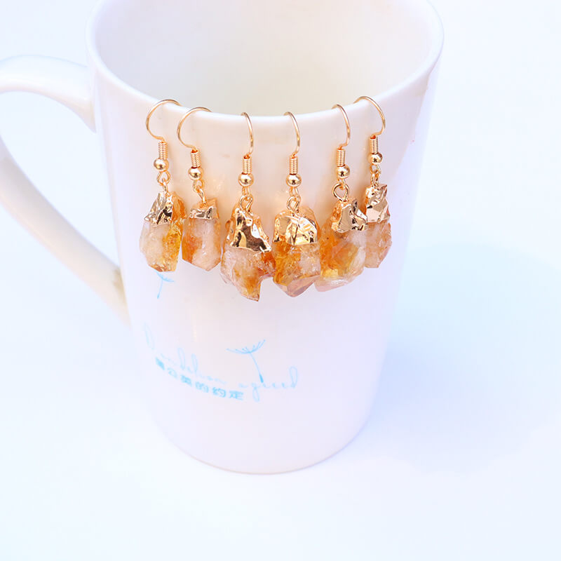 Raw Citrine Earring Crystal Wholesale