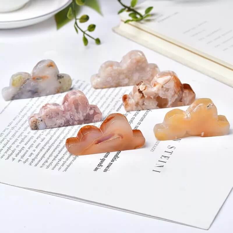 Agate Crystal Carving Bulk Sakura Agate Cloud - Image 3
