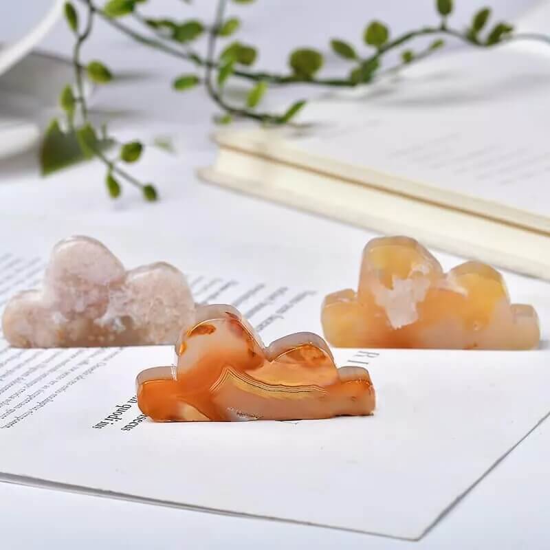 Agate Crystal Carving Sakura Agate Cloud