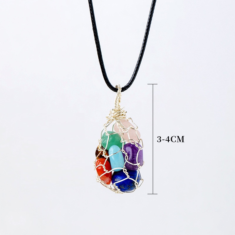Wholesale Crystal Tumbled Stones Necklace Copper Wire Mesh - Image 5
