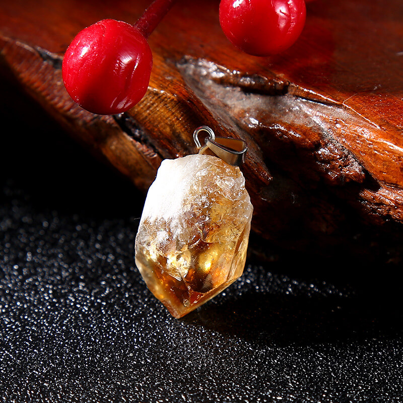 Alternative view of Raw Citrine Necklace Irregular Stone Wholesale