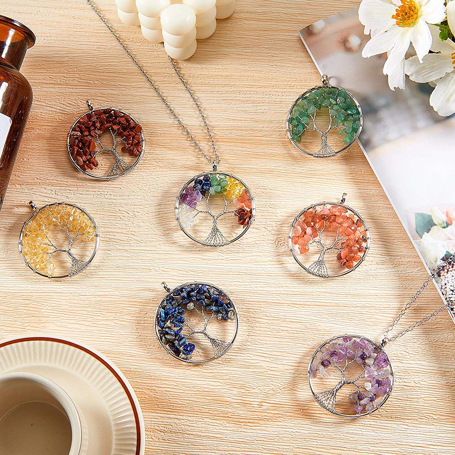 Chakra Gemstone Life Tree Necklace Wholesale - Image 3