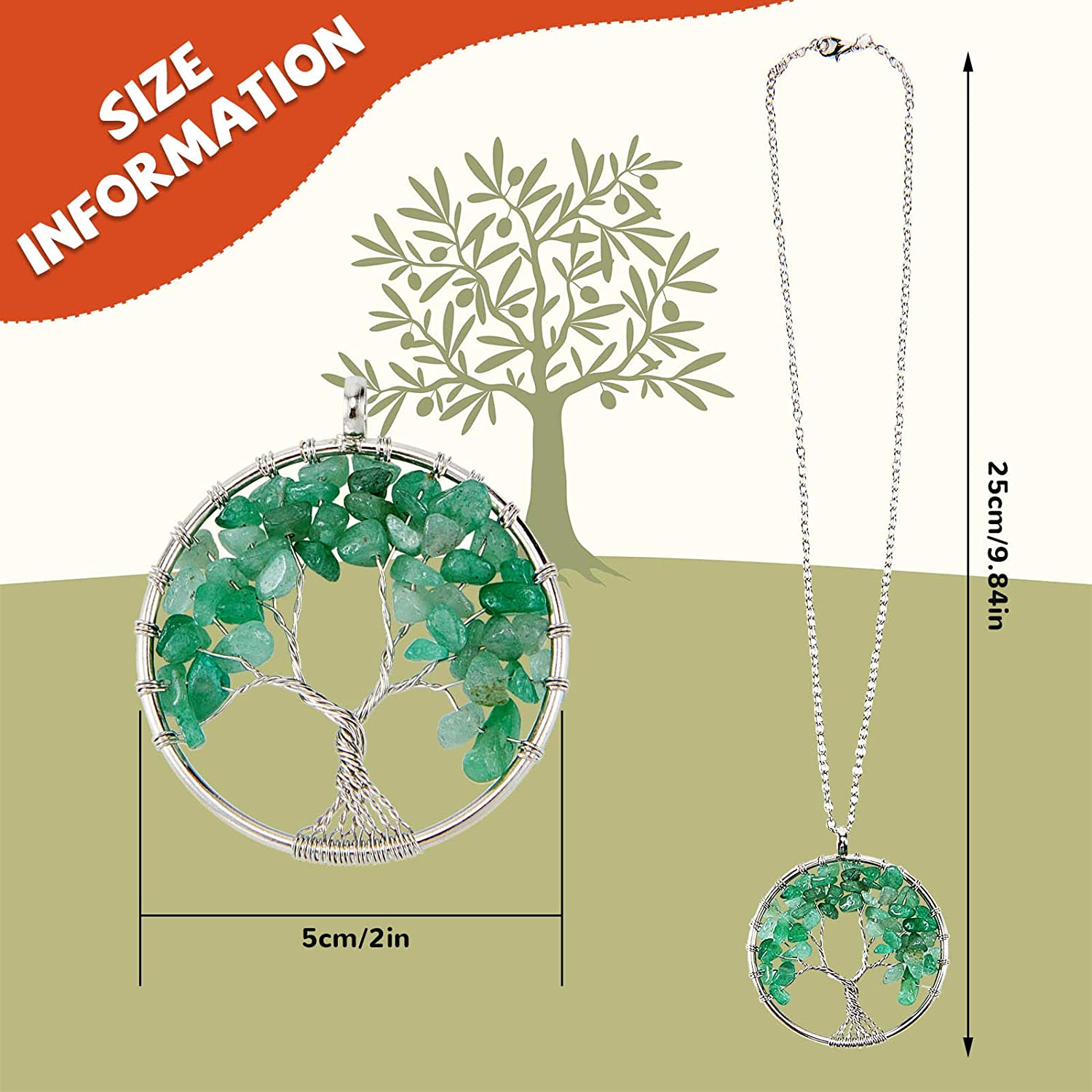 Chakra Gemstone Life Tree Necklace Wholesale - Image 6
