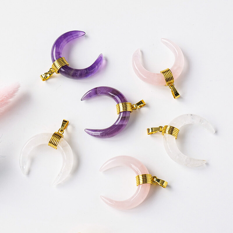 Crescent Moon Necklace Wholesale Crystal