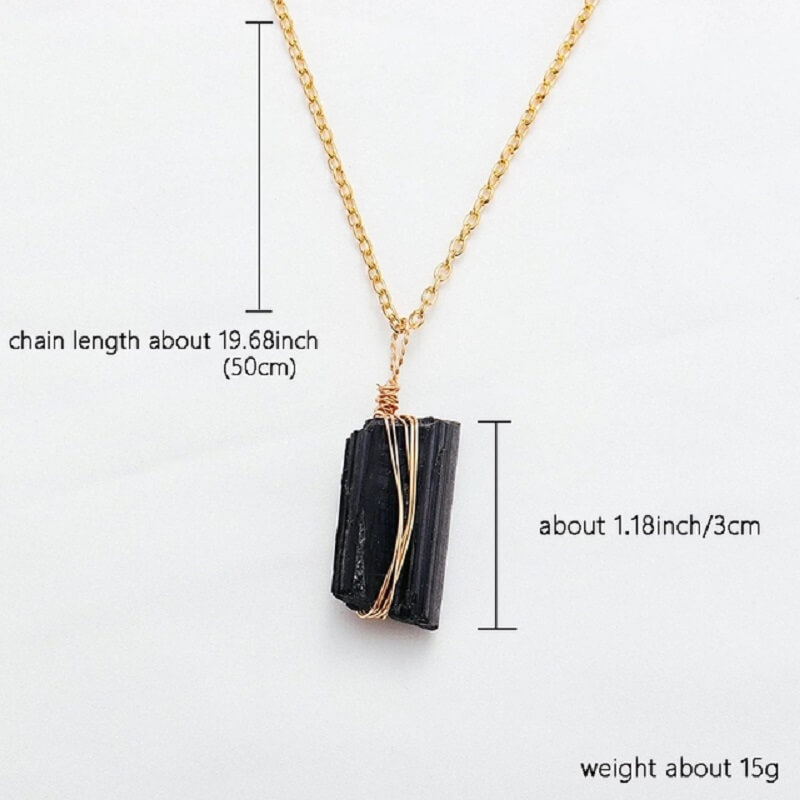 Black Tourmaline Necklace Bulk Gold Wire Chain - Image 6