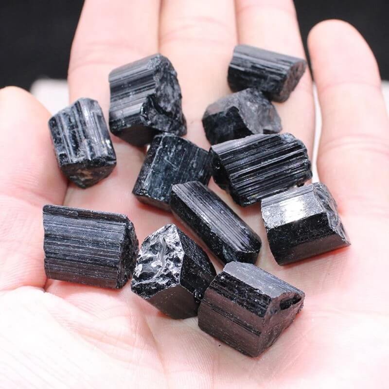 Black Tourmaline Necklace Raw Stones - Image 6