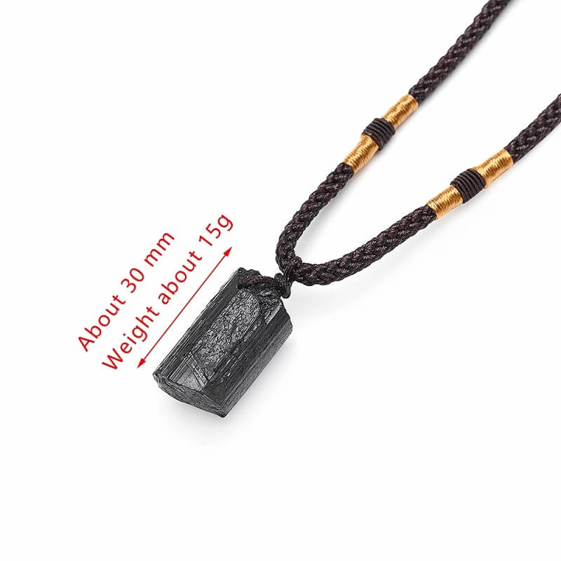 Black Tourmaline Necklace Raw Stones - Image 4