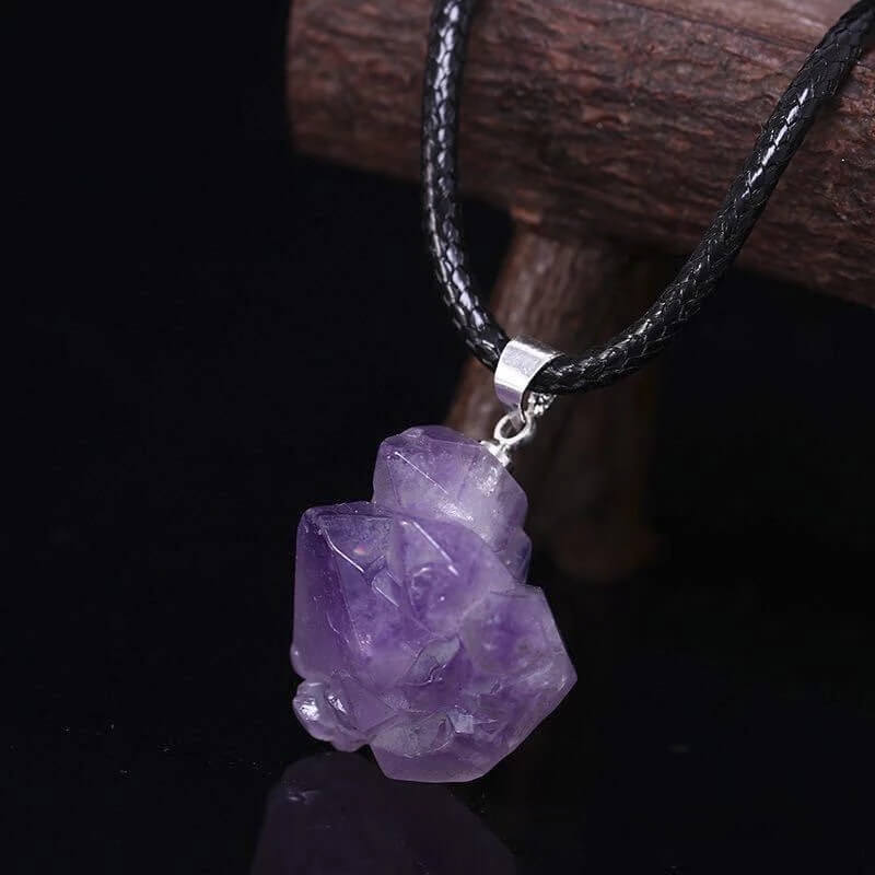 Raw Amethyst Necklace Wholesale Stone Pendant