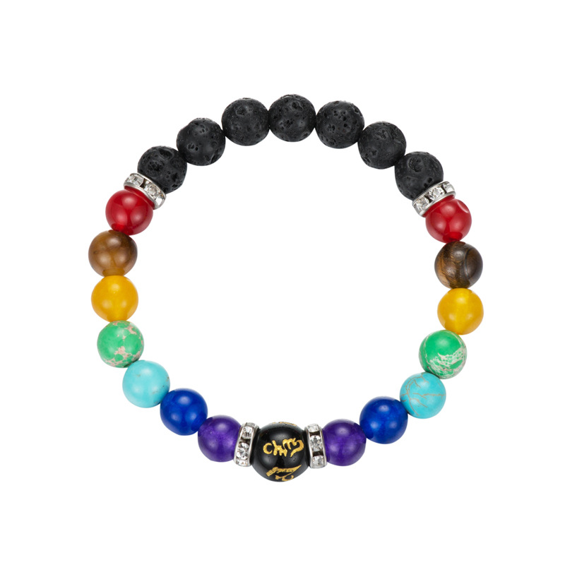 7 Chakra Volcanic Bracelet Colourful Crystal Jewelry Wholesale - Image 4