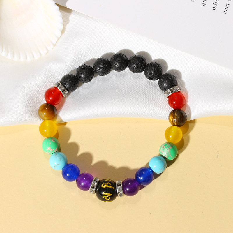 7 Chakra Volcanic Bracelet Colourful Crystal Jewelry Wholesale - Image 5
