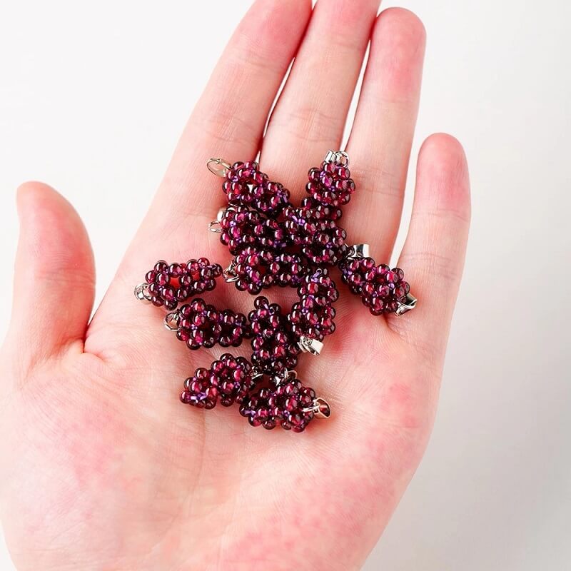 Garnet Necklace Crystal Grape Pendant - Image 3