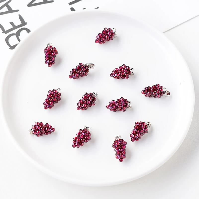 Garnet Necklace Crystal Grape Pendant - Image 4