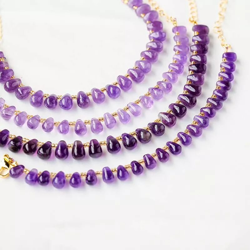 Alternative view of Amethyst Bracelet Wholesale Drop Shape Crystals