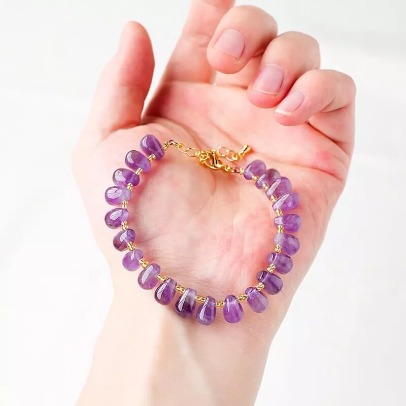 Amethyst Bracelet Wholesale Drop Shape Crystals - Image 6