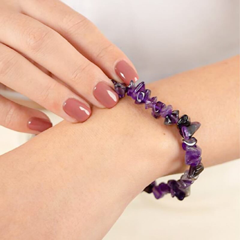 Alternative view of Amethyst Gravel Bracelet Wholesale Raw Stones