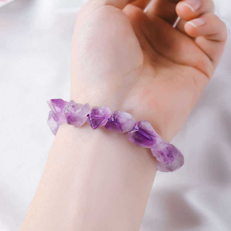 Alternative view of Amethyst Bracelet Raw Crystal Stones Wholesale