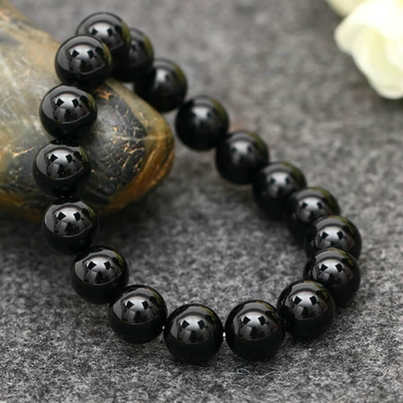 Black Obsidian Bracelet Beads Wholesale