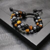 Obsidian Hematite Tiger Eye Bracelet Energy Beads
