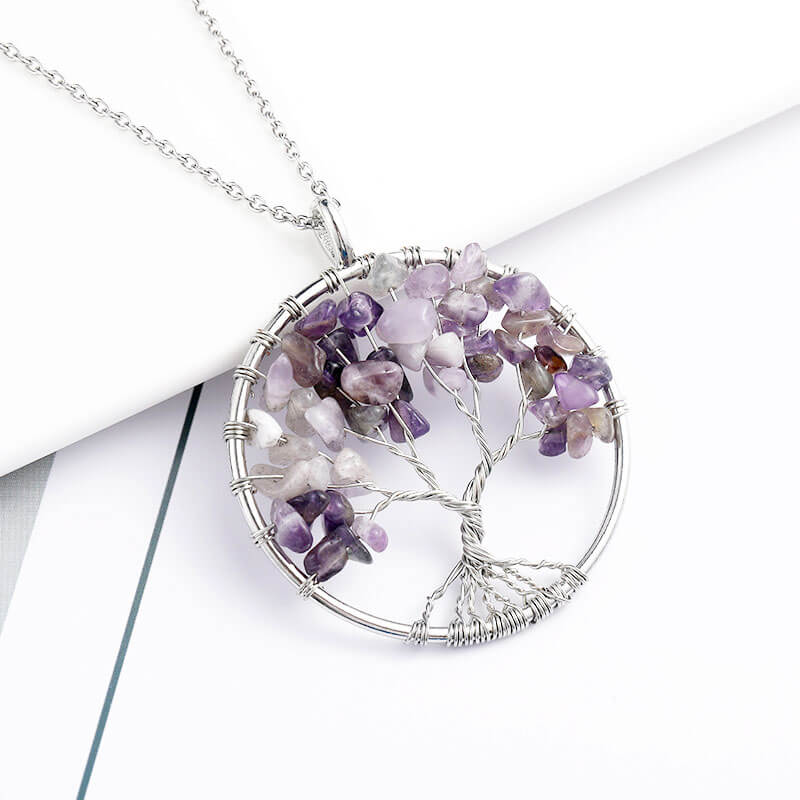 Chakra Gemstone Life Tree Necklace Wholesale - Image 8