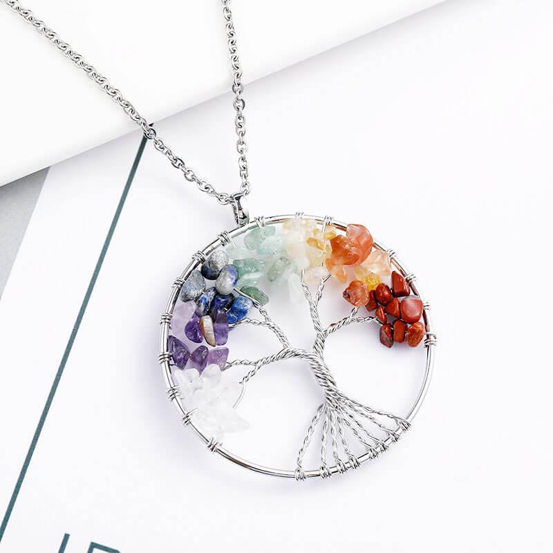 Chakra Gemstone Life Tree Necklace Wholesale - Image 10