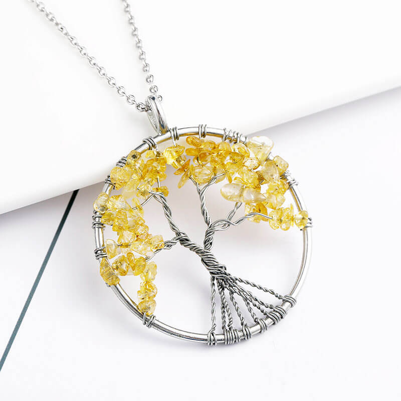 Chakra Gemstone Life Tree Necklace Wholesale - Image 11