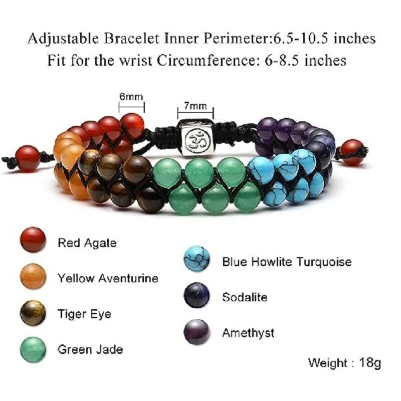 7 Chakra Woven Double Layer Bracelet Wholesale - Image 3