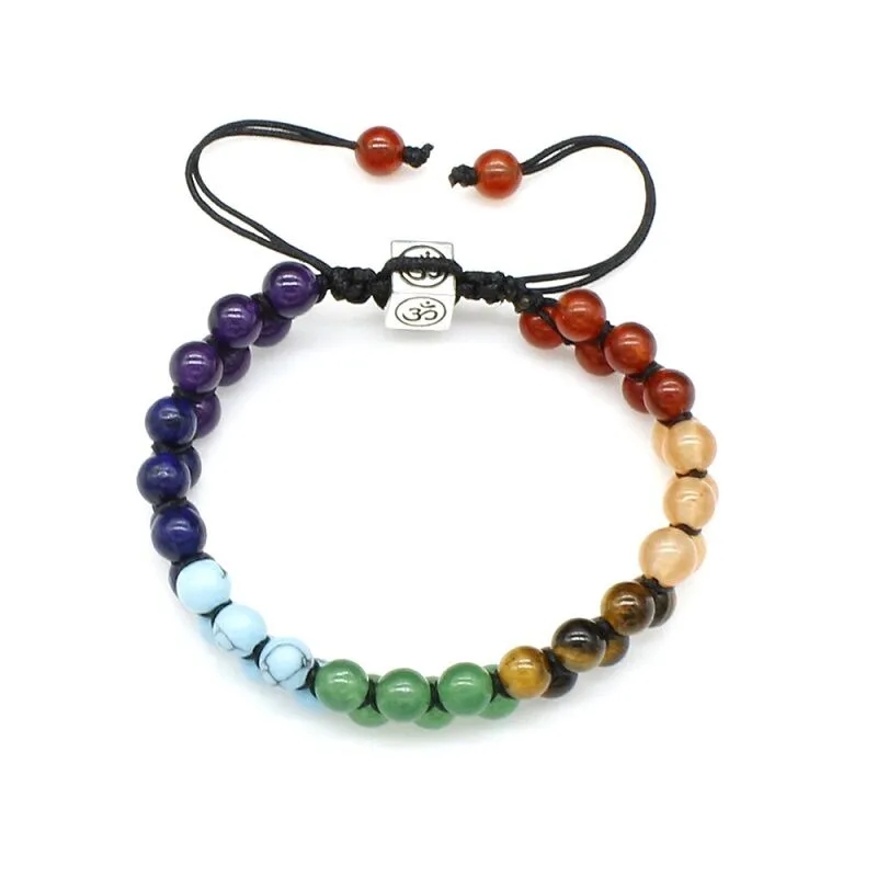 Alternative view of 7 Chakra Woven Double Layer Bracelet Wholesale