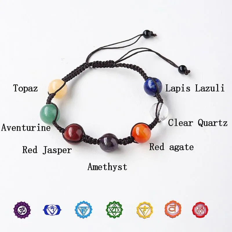 7 Chakras Woven Bracelet Wholesale Jewelry - Image 3