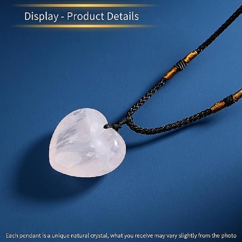 Rose Quartz Necklace Heart Shap Pendant Wholesale - Image 3