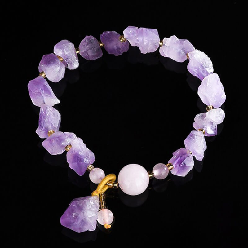 Alternative view of Amethyst Raw Stones Bracelet Wholesale
