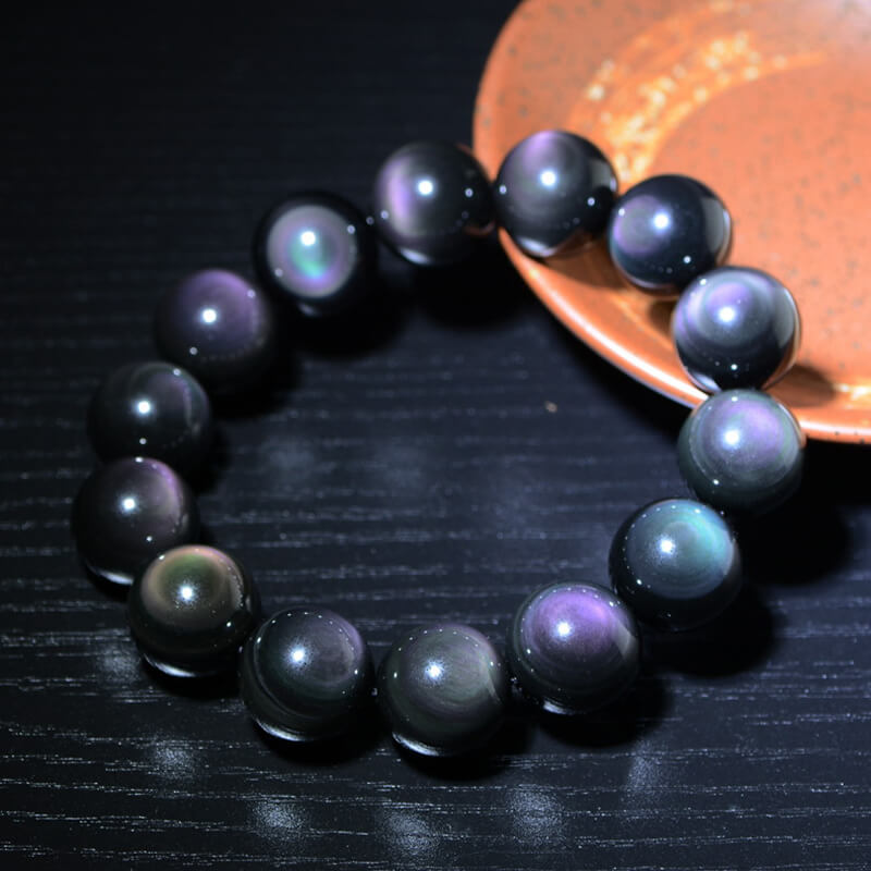 Black Rainbow Obsidian Bracelet Wholesale
