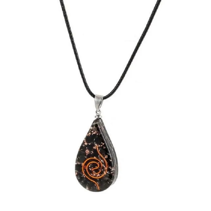Alternative view of Orgone Stone Necklace Tear Drop Pendant