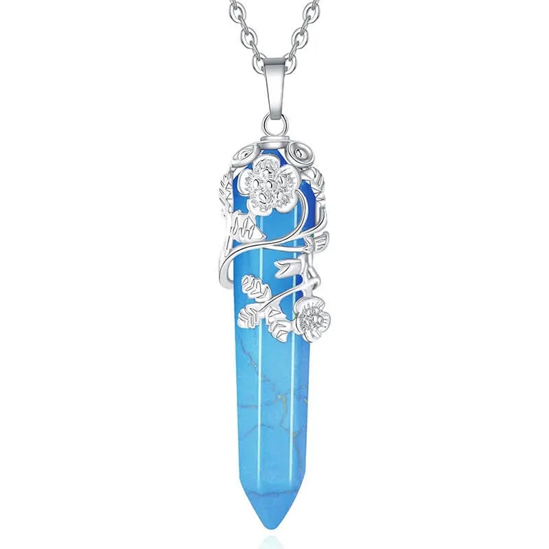 Flower Wrapped Crystal Necklaces Wholesale - Image 7