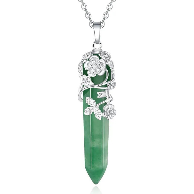 Flower Wrapped Crystal Necklaces Wholesale - Image 8