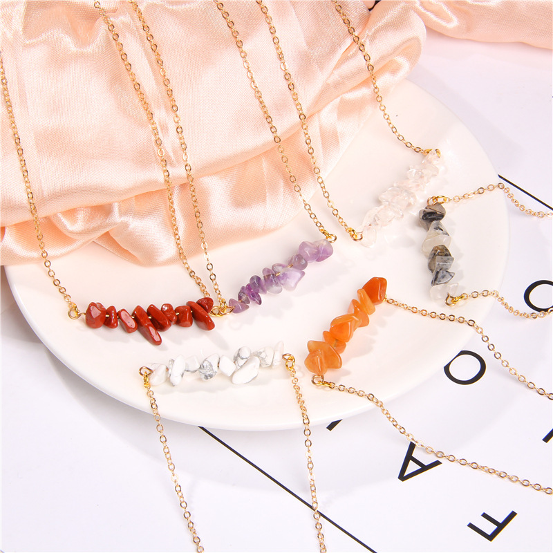 Alternative view of Gravel Stone Pendant Necklace Wholesale