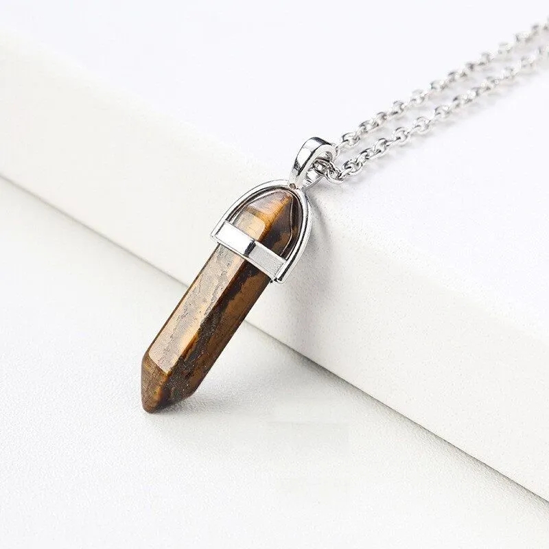 Healing Hexagonal Pendant Gemstone Necklace - Image 8