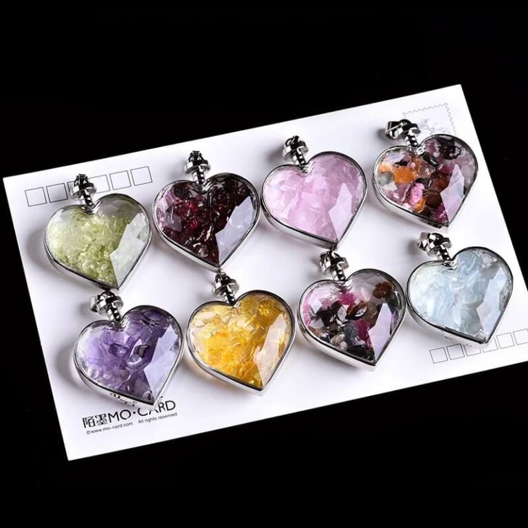 Alternative view of Heart Perfume Bottle Necklace With Crystal Gravel