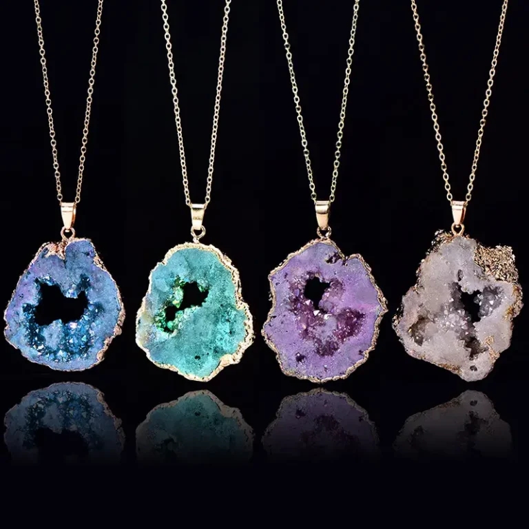 Irregular Agate Slice Necklace Crystal Wholesale