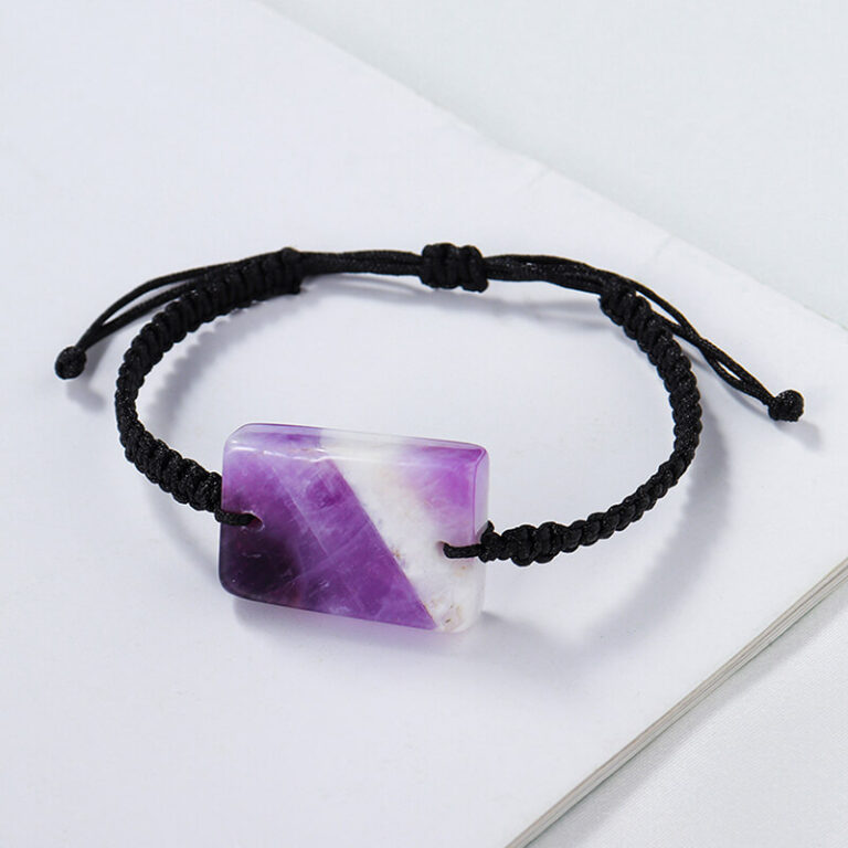 Amethyst Square Bracelet Braided Jewelry