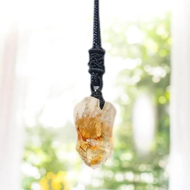 Alternative view of Raw Citrine Stone Necklace Crystal Wholesale