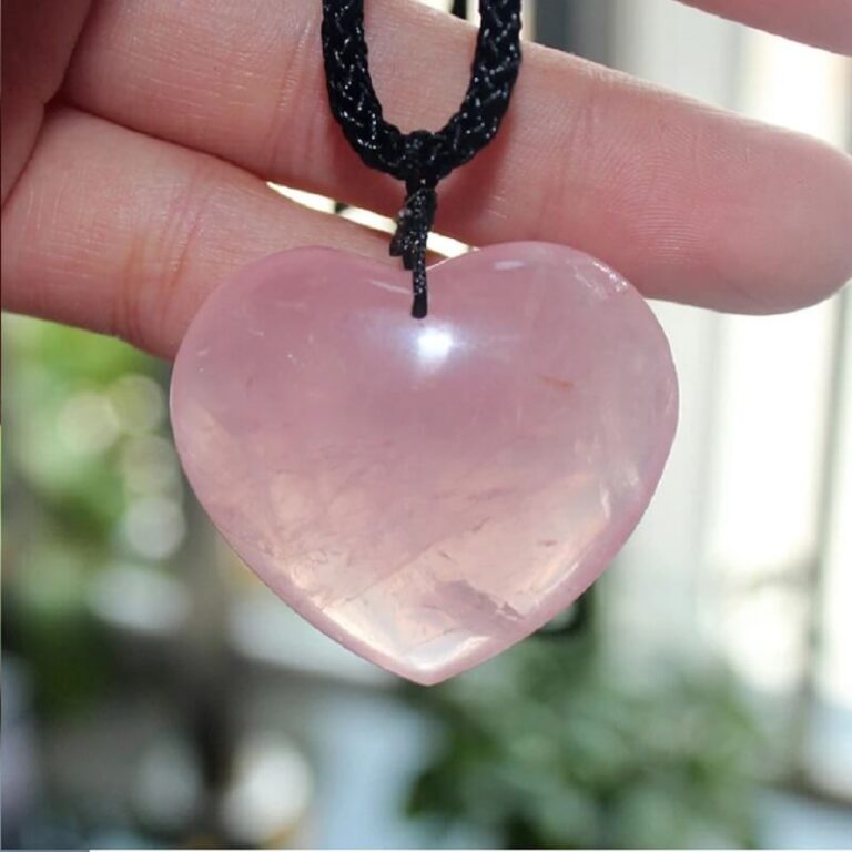 Alternative view of Rose Quartz Necklace Heart Shap Pendant Wholesale