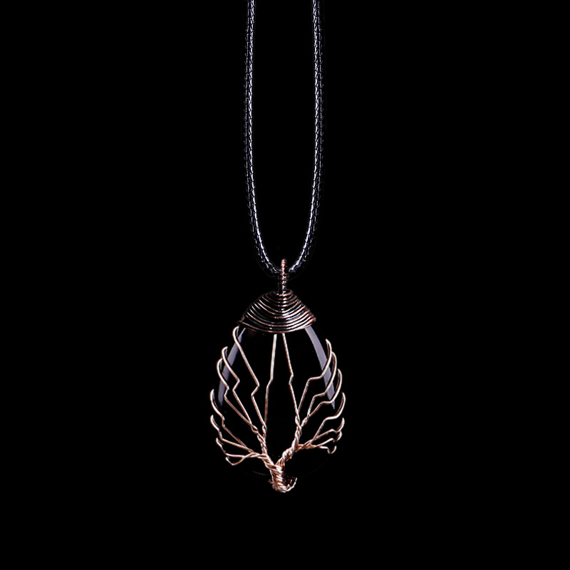 Water Drop Necklace Tree Life Wrapped Crystal Wholesale - Image 8
