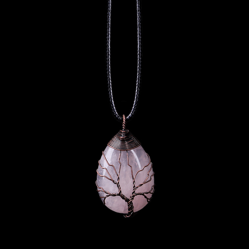 Water Drop Necklace Tree Life Wrapped Crystal Wholesale - Image 9