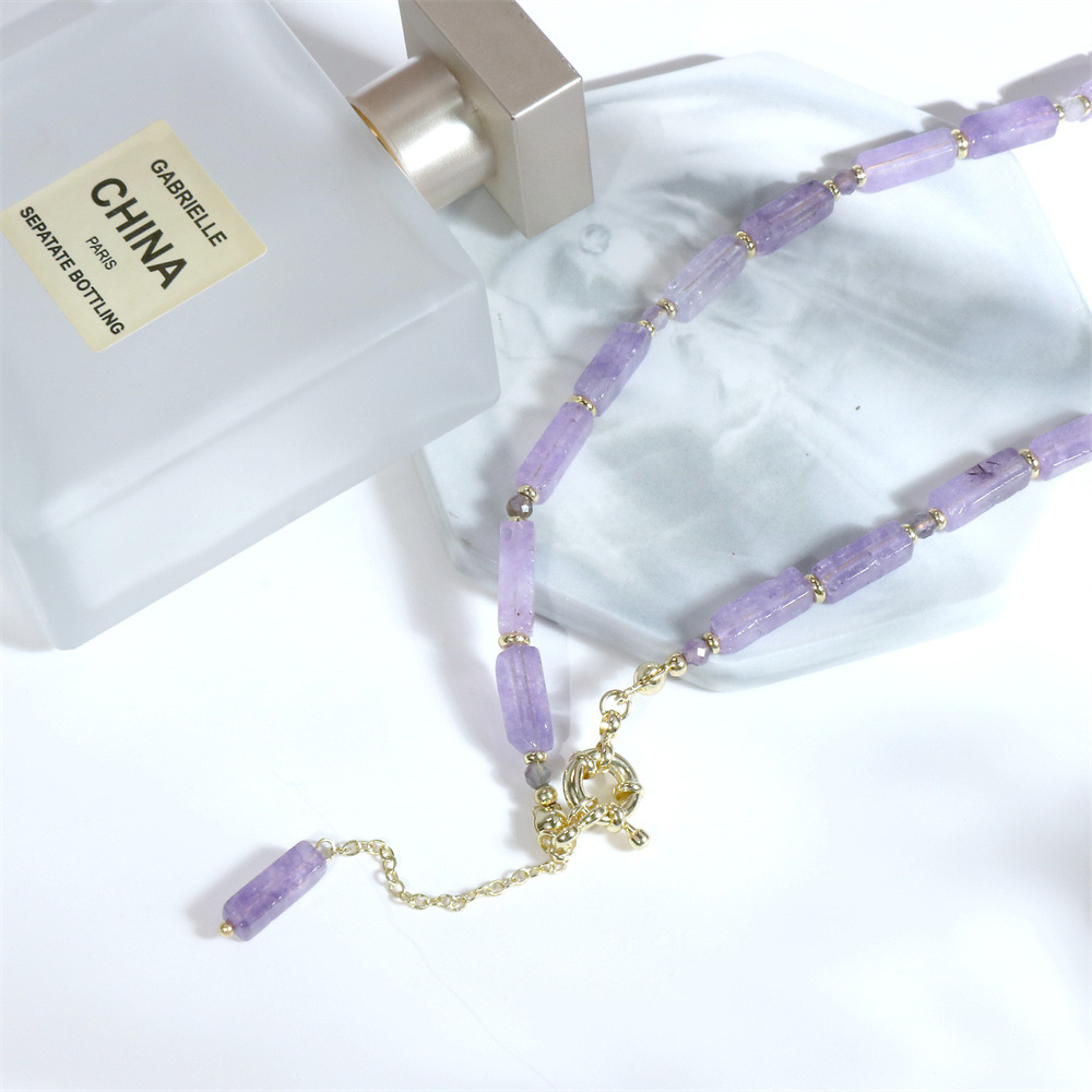 Amethyst bamboo Knot Jewelry Necklace