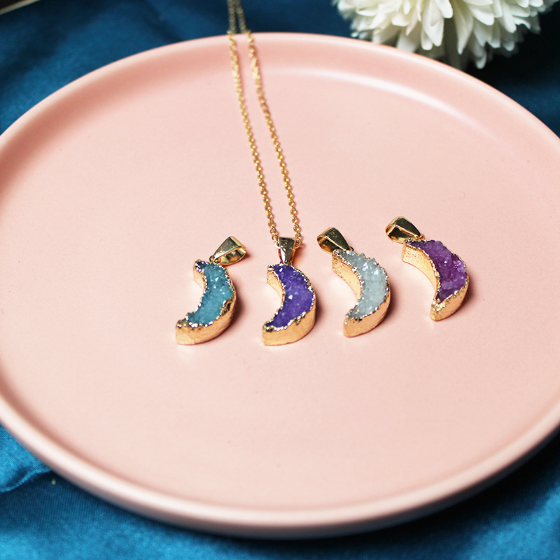 Alternative view of Moon Cluster Crystal Necklace Wholesale