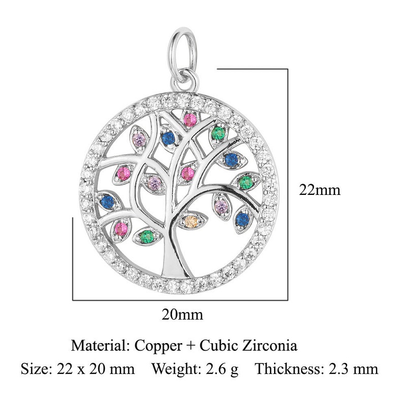 Alternative view of Tree Alloy Hollow Out Necklace Inlay Rhinestones